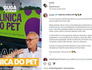 Prefeito Cícero e Vereador Guga comemoram um ano da Clínica do Pet em João Pessoa