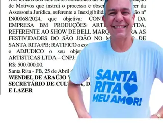 Prefeito Emerson Panta vai torrar R$ 500 mil com show de Bell Marques no São João de Santa Rita