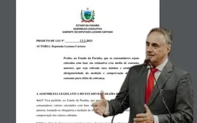 PL do deputado Luciano Cartaxo proíbe concessionárias de água e energia de cobrarem com base em estimativa ou média de consumo anterior 