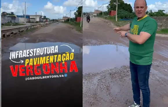 Cabo Gilberto Silva denuncia falta de manutenção e ausência total de pavimentação asfáltica em vários trechos da PB-057 entre Mamanguape e Itapororoca